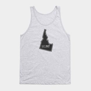 Get Out...and Explore Idaho | Funny Tourism Hiking Tank Top